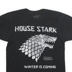 GAME OF THRONES Mens Black House Stark Winter Is Coming Graphic T-Shirt M Short