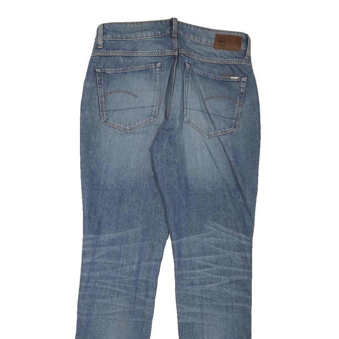 G-STAR Mens Denim Blue Regular Straight Jeans W30 L30 Zip Closure Casual Wear