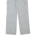Mens Cotton Blend Relaxed Cargo Trousers Light Grey W28 L29 Durable Zip Fit
