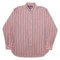 TOMMY HILFIGER Mens Shirt Red Striped Long Sleeve L