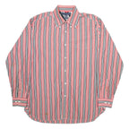 TOMMY HILFIGER Mens Shirt Red Striped Long Sleeve L