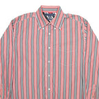 TOMMY HILFIGER Mens Shirt Red Striped Long Sleeve L