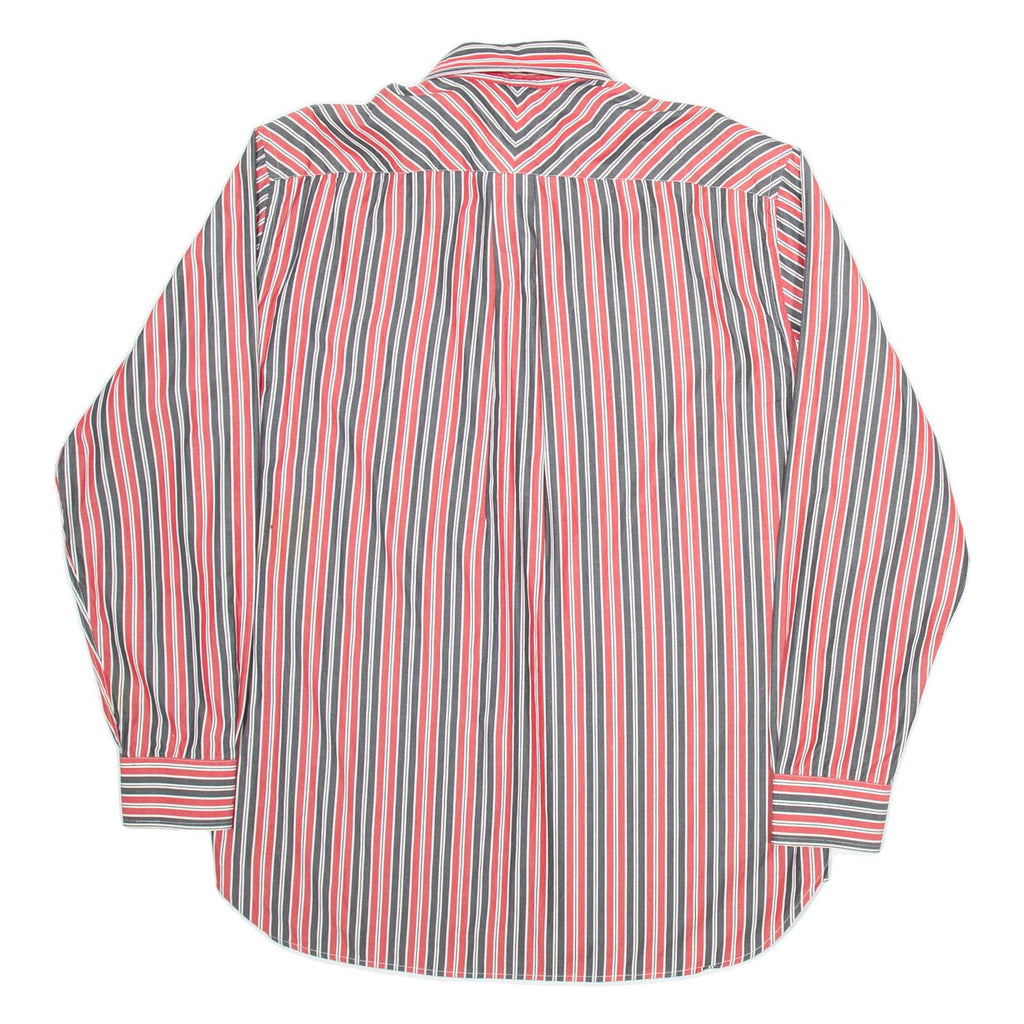 TOMMY HILFIGER Mens Shirt Red Striped Long Sleeve L