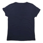 TOMMY JEANS Womens Navy Blue Script Logo T-Shirt L Short Sleeve Crew Neck