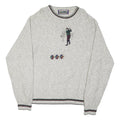 SHENANDOAH Mens Grey Golf Patterned Crew Neck Basic Knit XL Cotton Blend Jumper