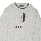 SHENANDOAH Mens Grey Golf Patterned Crew Neck Basic Knit XL Cotton Blend Jumper