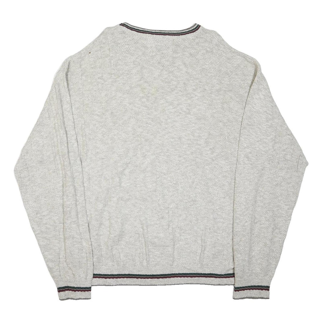 SHENANDOAH Mens Grey Golf Patterned Crew Neck Basic Knit XL Cotton Blend Jumper