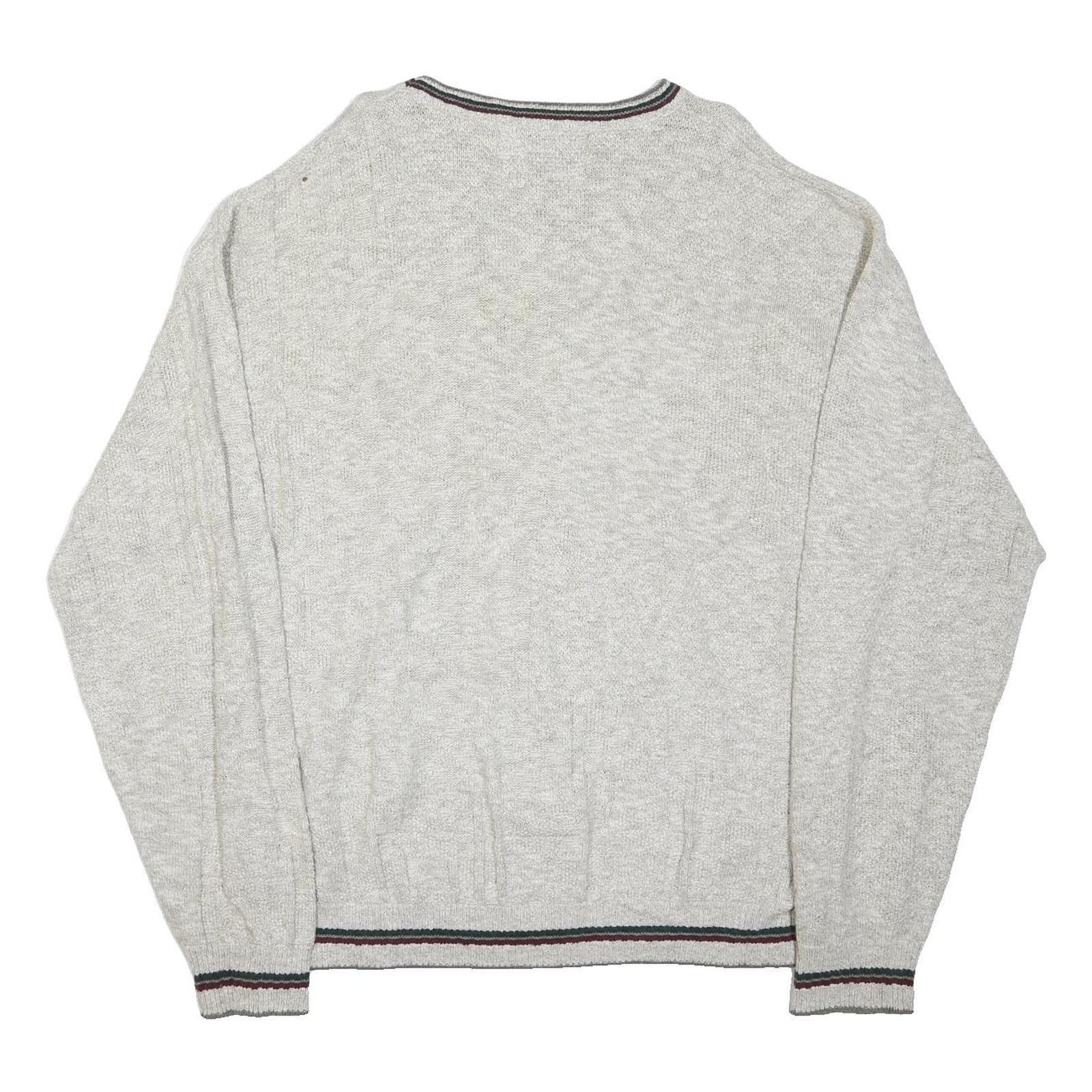 SHENANDOAH Mens Grey Golf Patterned Crew Neck Basic Knit XL Cotton Blend Jumper