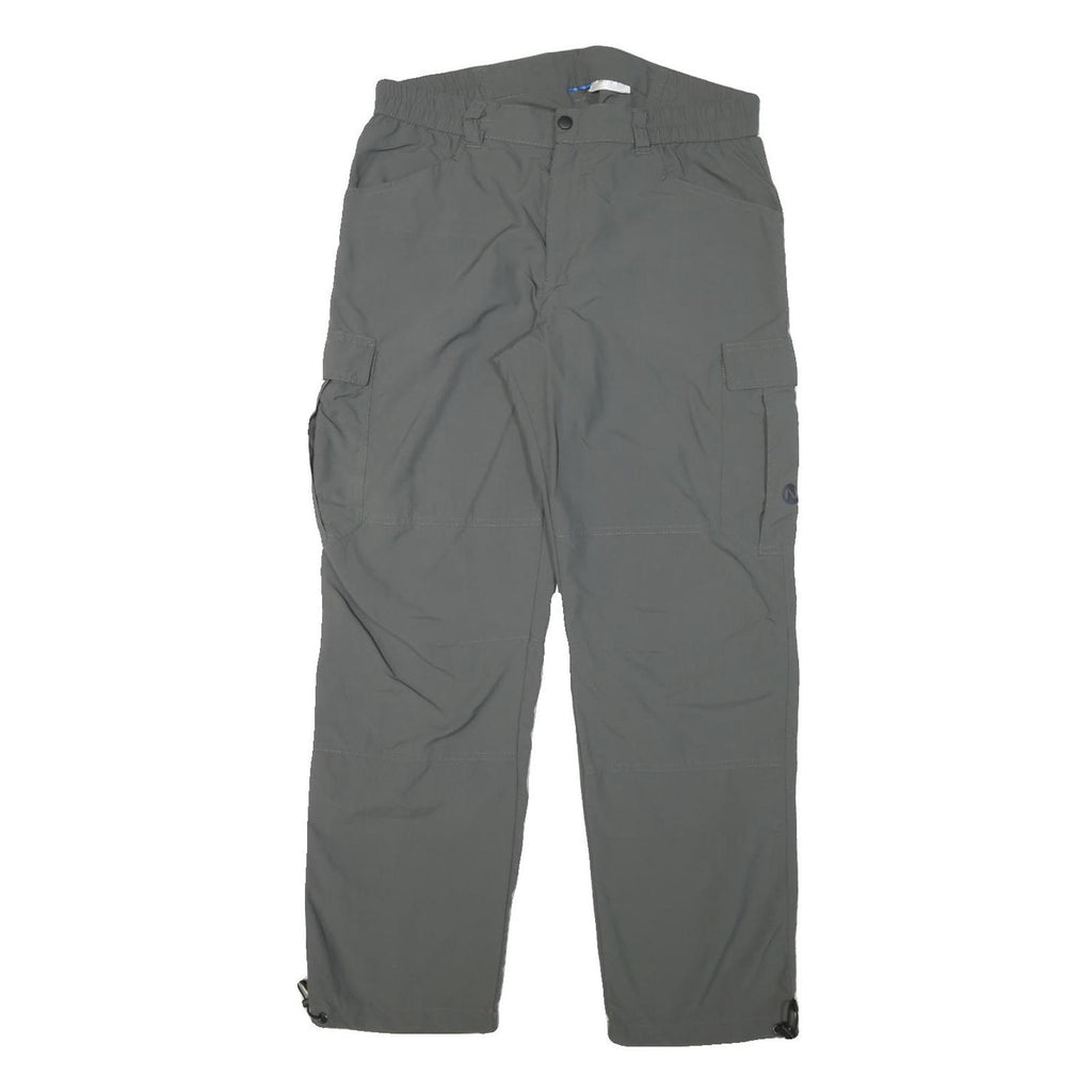 Mens Grey Polyester Blend Regular Fit Cargo Trousers W32 L29 Workwear Utility