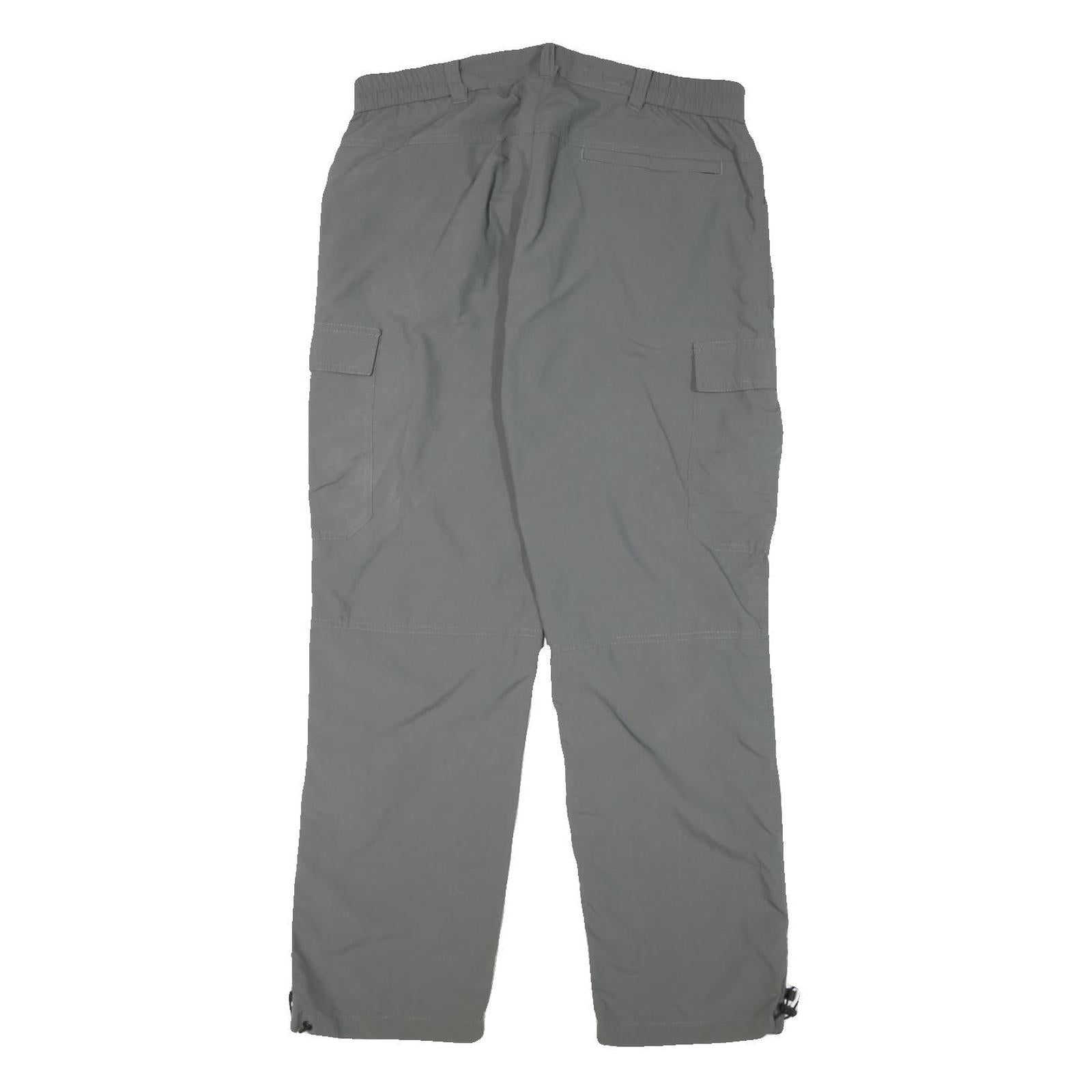 Mens Grey Polyester Blend Regular Fit Cargo Trousers W32 L29 Workwear Utility