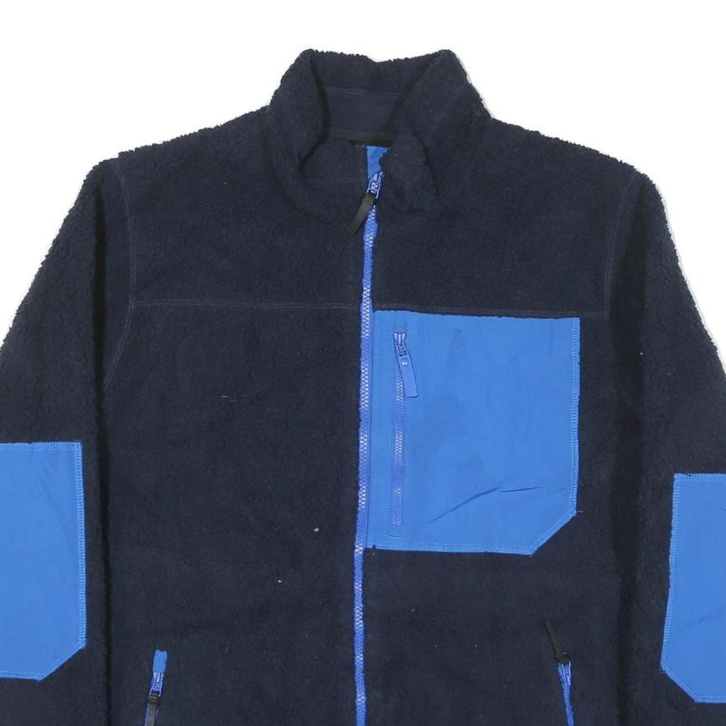 HELLY HANSEN Mens Navy Blue Zip Jacket L Cotton Blend Contrast Pockets