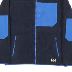 HELLY HANSEN Mens Navy Blue Zip Jacket L Cotton Blend Contrast Pockets