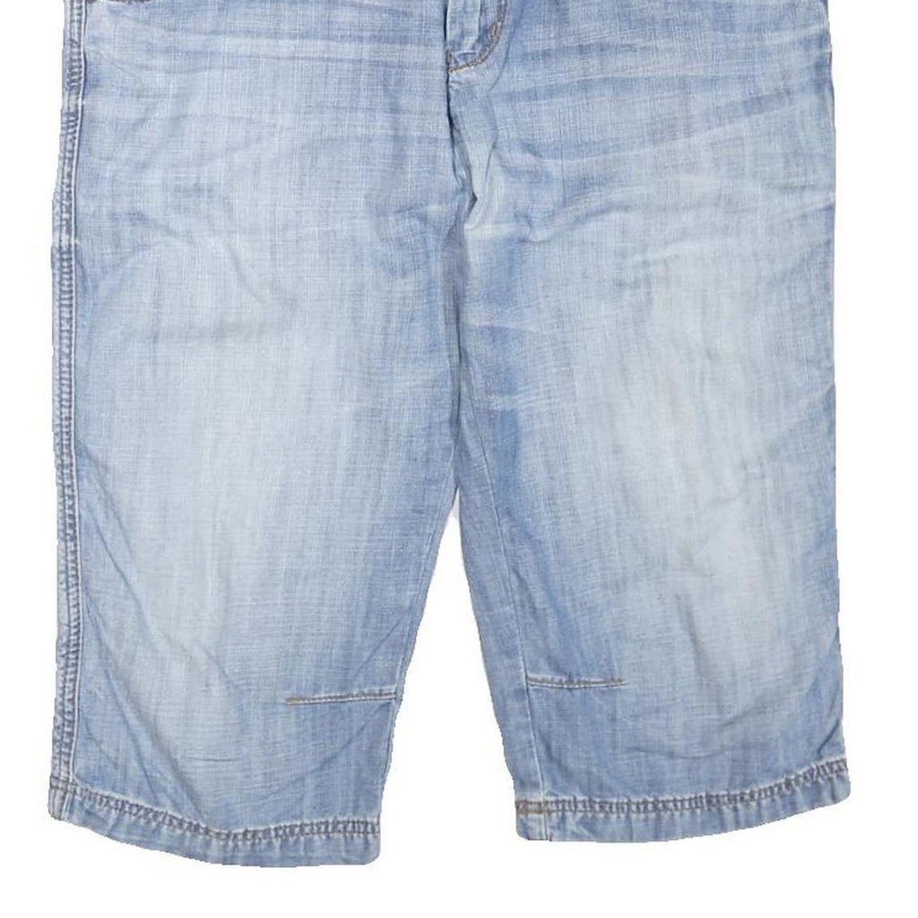 S.OLIVER Mens Shorts Blue Denim L W38 Casual Cotton Blend Regular Fit Zip Pocket