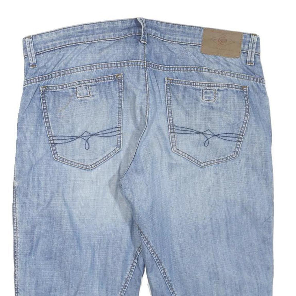 S.OLIVER Mens Shorts Blue Denim L W38 Casual Cotton Blend Regular Fit Zip Pocket