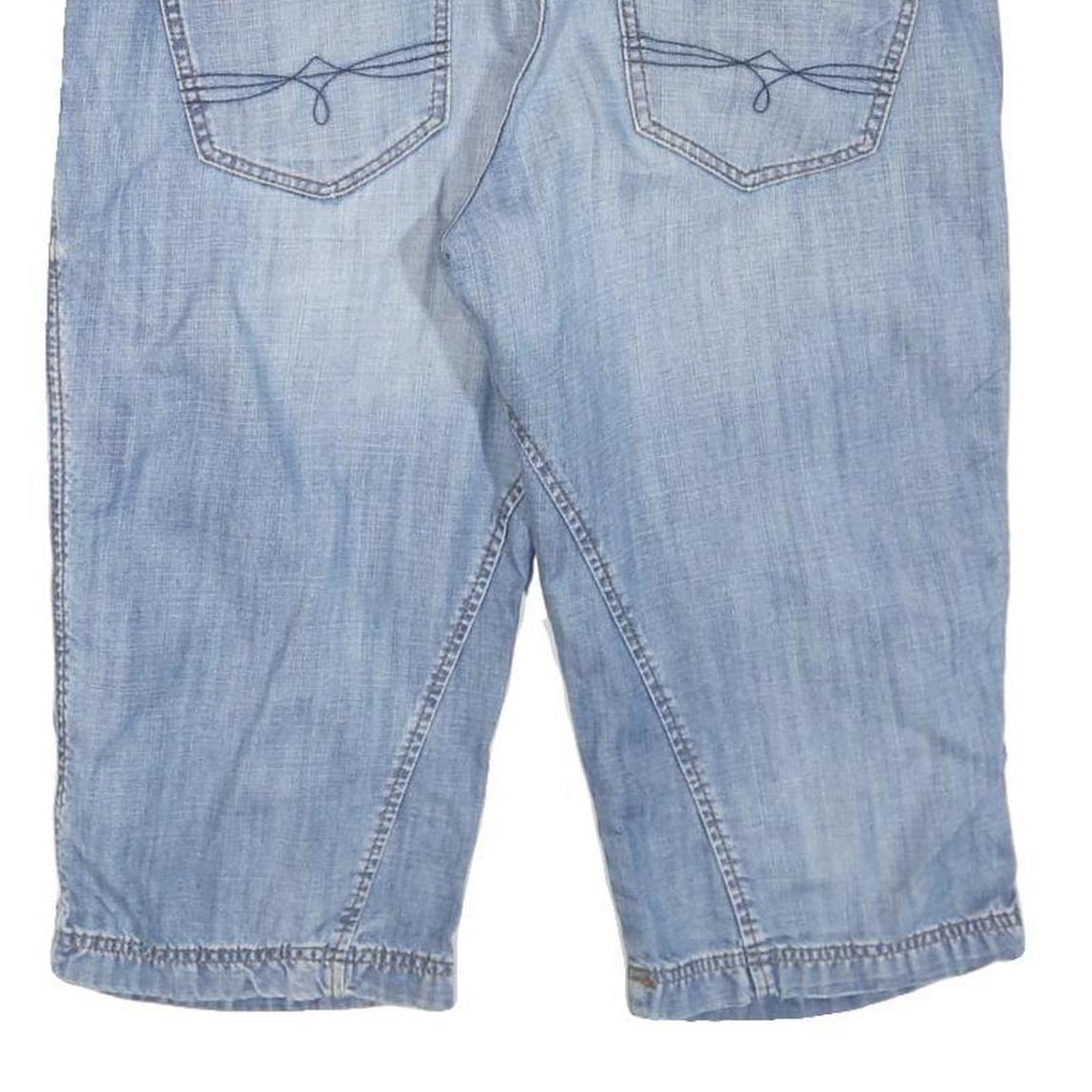 S.OLIVER Mens Shorts Blue Denim L W38 Casual Cotton Blend Regular Fit Zip Pocket