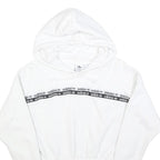 ADIDAS Womens White Cotton Blend Pullover Hoodie UK 10 Cropped Logo Tape