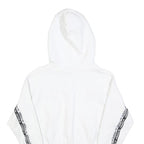 ADIDAS Womens White Cotton Blend Pullover Hoodie UK 10 Cropped Logo Tape