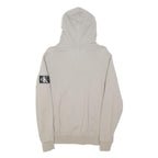 CALVIN KLEIN JEANS Womens Beige Hoodie XXS Plain Pullover Cotton Blend