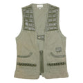 BUSH LINE Mens Green Cotton Blend Button Waistcoat M Casual Utility Vest