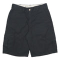 DICKIES Mens Black Cargo Shorts M W32 Workwear Durable Polyester Blend