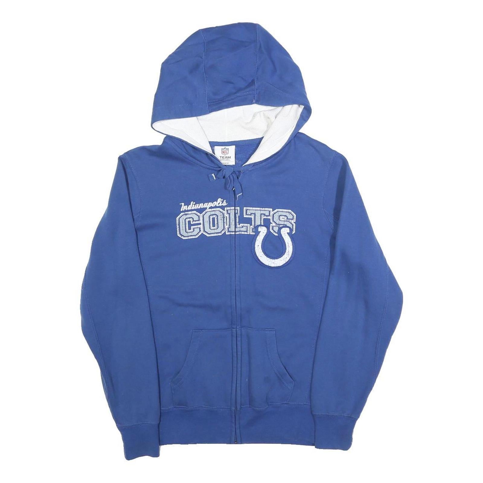 NFL Womens Blue Indianapolis Colts Zip Up Hoodie M Cotton Blend Casual