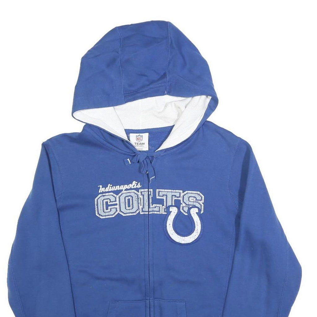 NFL Womens Blue Indianapolis Colts Zip Up Hoodie M Cotton Blend Casual