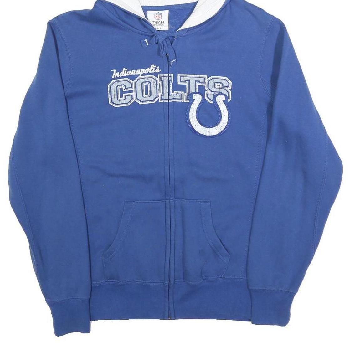 NFL Womens Blue Indianapolis Colts Zip Up Hoodie M Cotton Blend Casual