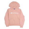 CHAMPION Womens Pink Hoodie M Vintage Logo Pullover Casual Sweat Top