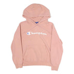 CHAMPION Womens Pink Hoodie M Vintage Logo Pullover Casual Sweat Top
