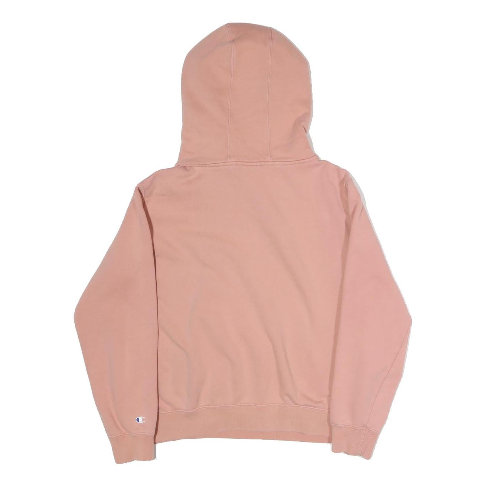 CHAMPION Womens Pink Hoodie M Vintage Logo Pullover Casual Sweat Top