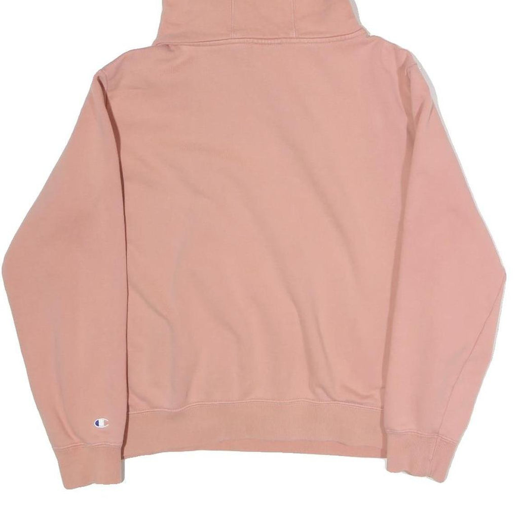 CHAMPION Womens Pink Hoodie M Vintage Logo Pullover Casual Sweat Top