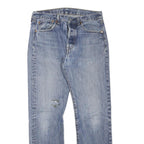 LEVI'S Mens Blue Regular Fit Straight Denim Light W32 L32 Button Cotton Blend