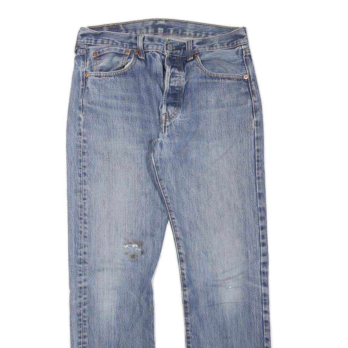 LEVI'S Mens Blue Regular Fit Straight Denim Light W32 L32 Button Cotton Blend