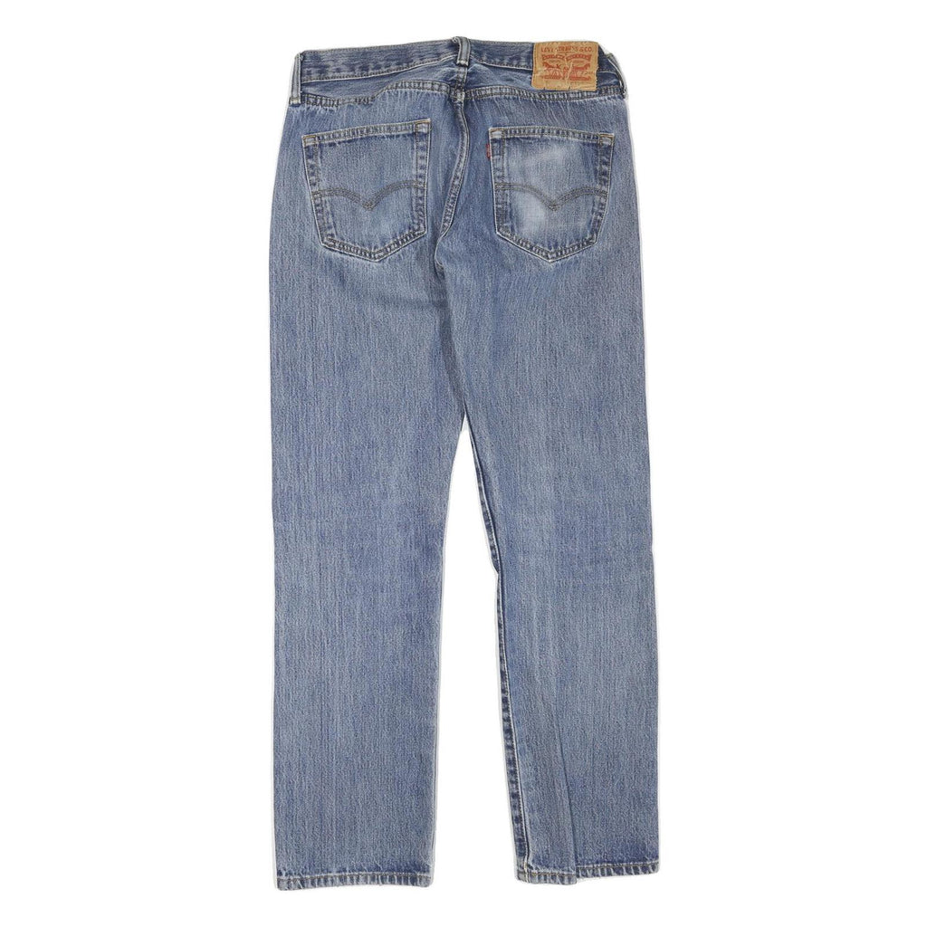 LEVI'S Mens Blue Regular Fit Straight Denim Light W32 L32 Button Cotton Blend