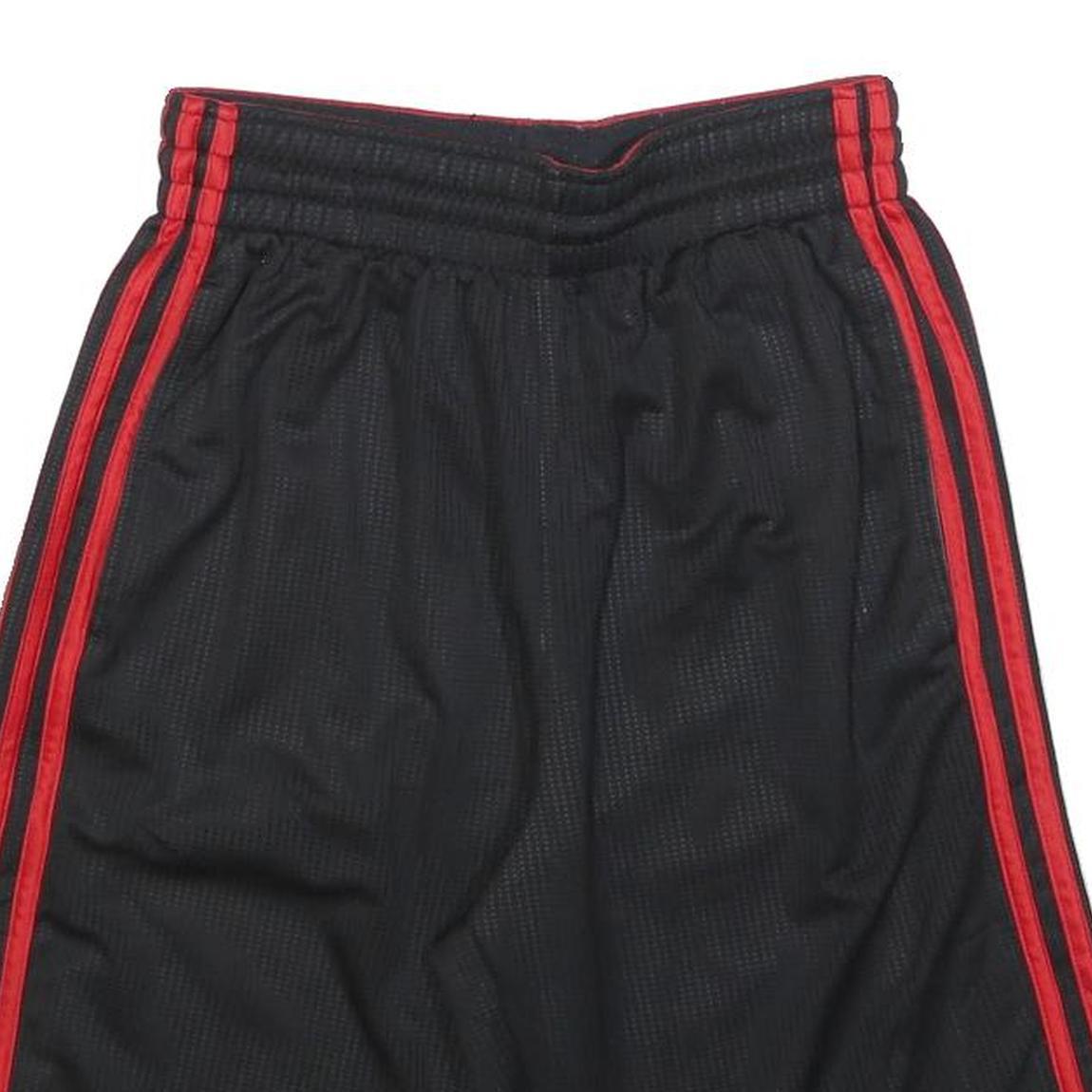 ADIDAS Mens Shorts Black & Red Sports Casual M W28 Polyester