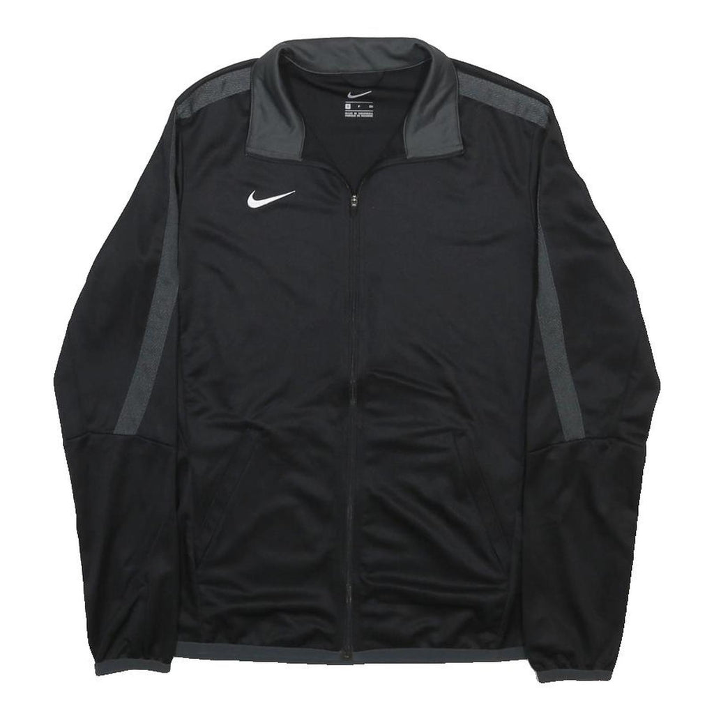 NIKE Mens Black & Grey Track Jacket S Polyester Sports Zip Closure Casual