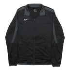 NIKE Mens Black & Grey Track Jacket S Polyester Sports Zip Closure Casual
