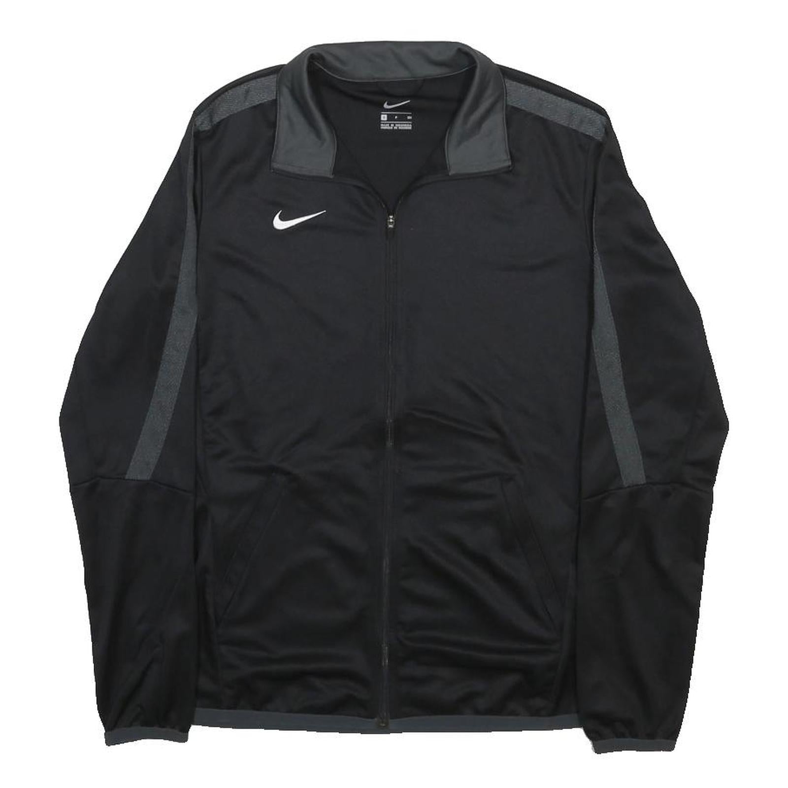 NIKE Mens Black & Grey Track Jacket S Polyester Sports Zip Closure Casual