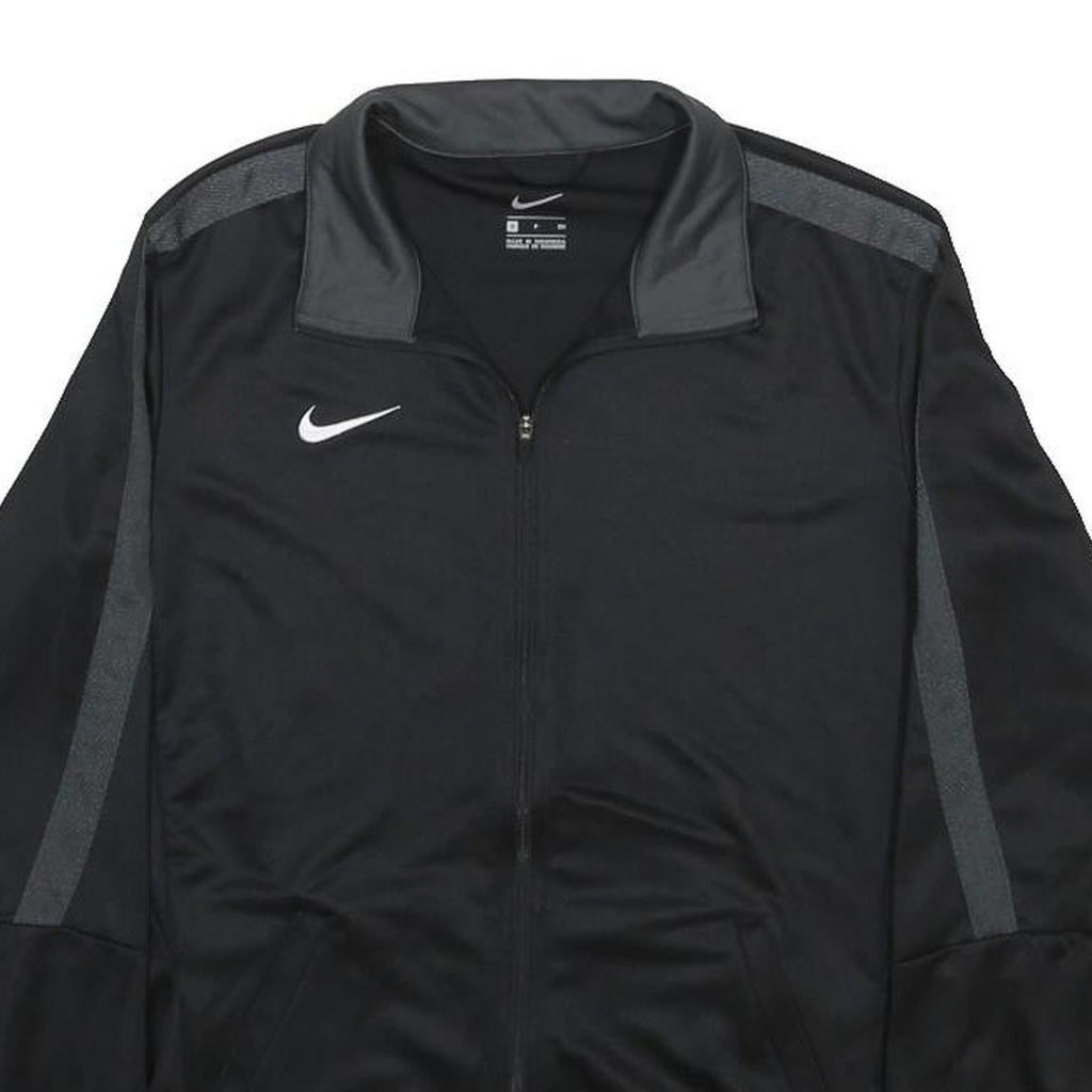 NIKE Mens Black & Grey Track Jacket S Polyester Sports Zip Closure Casual