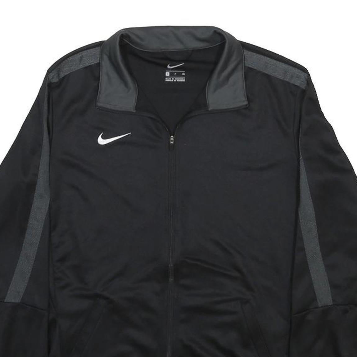 NIKE Mens Black & Grey Track Jacket S Polyester Sports Zip Closure Casual