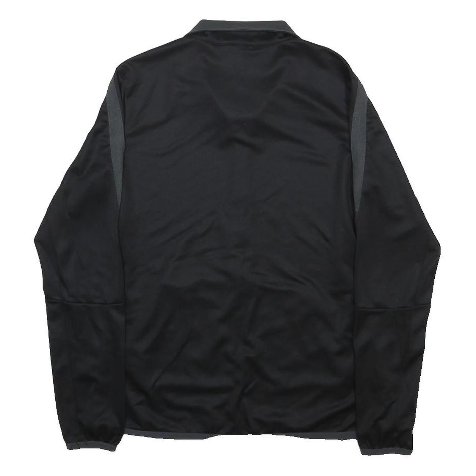 NIKE Mens Black & Grey Track Jacket S Polyester Sports Zip Closure Casual