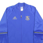ADIDAS Mens Blue Soccer Club Jacket M Polyester Blend Plain Zip Sports Training