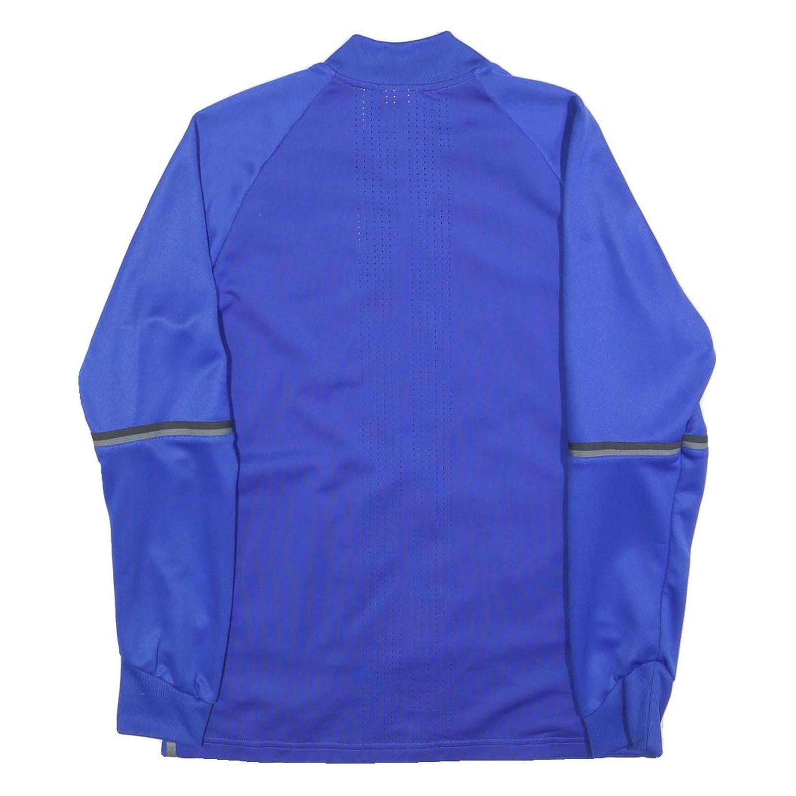 ADIDAS Mens Blue Soccer Club Jacket M Polyester Blend Plain Zip Sports Training