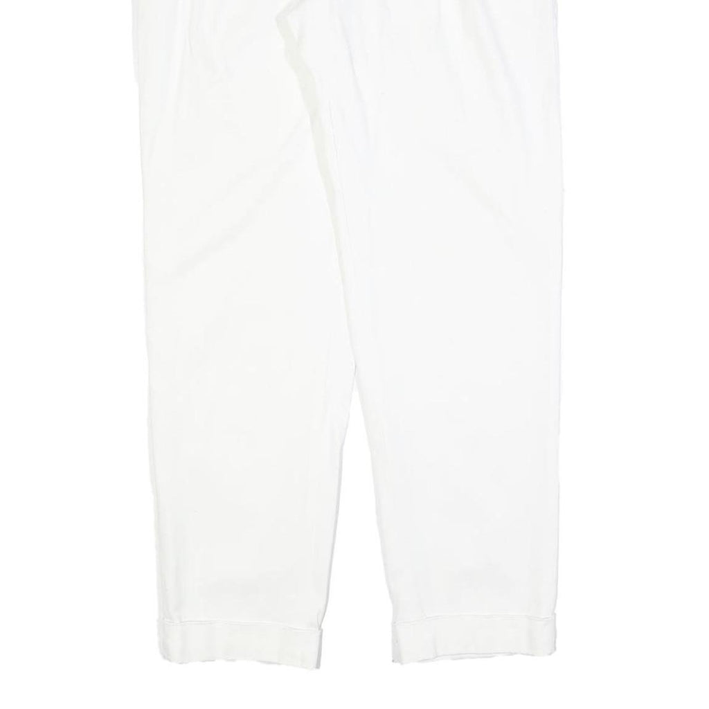 DOLCE & GABBANA Womens Cotton Blend White Slim Trousers W30 L29 Stylish Zip