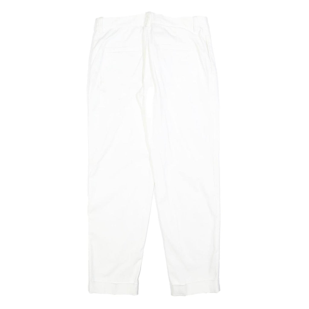 DOLCE & GABBANA Womens Cotton Blend White Slim Trousers W30 L29 Stylish Zip