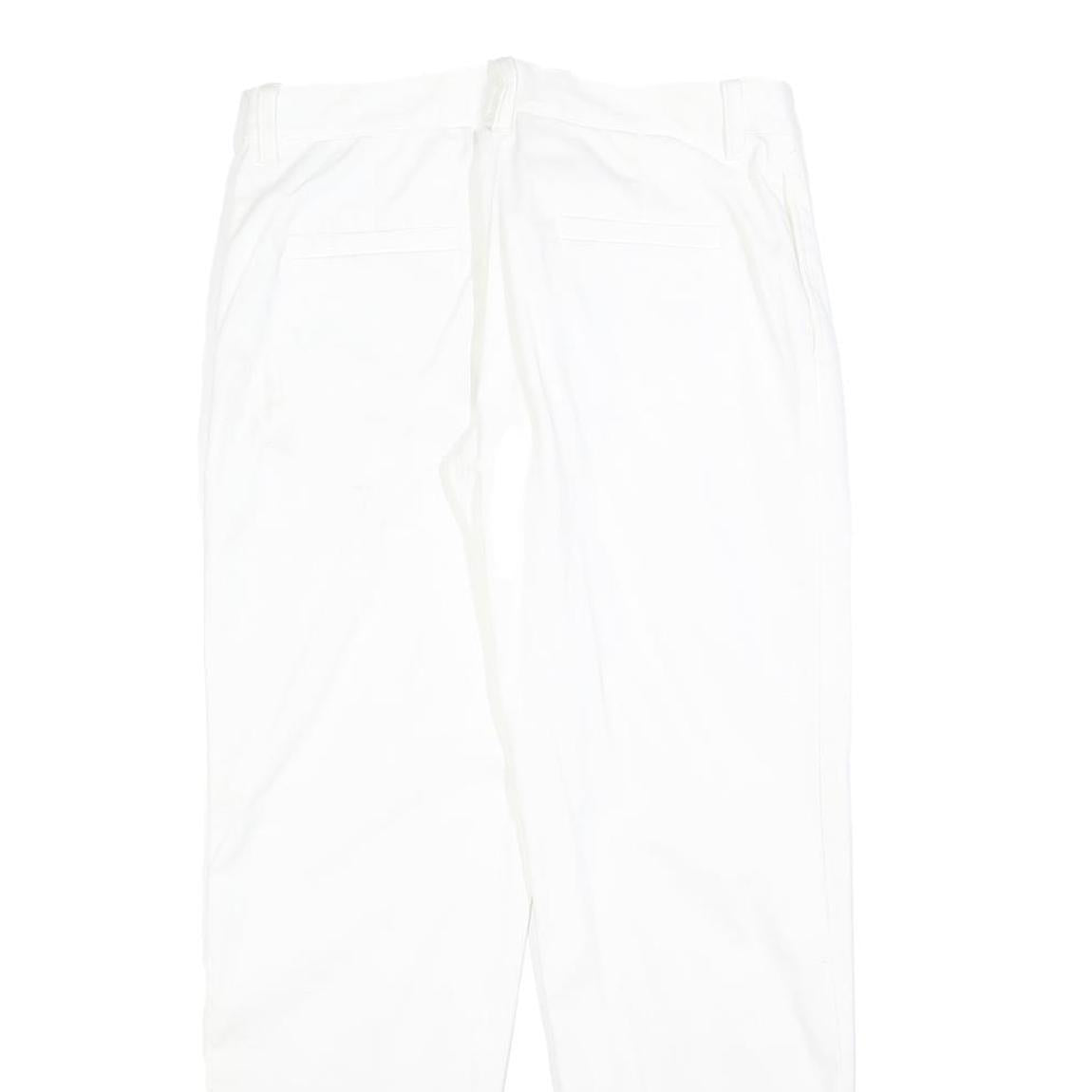 DOLCE & GABBANA Womens Cotton Blend White Slim Trousers W30 L29 Stylish Zip