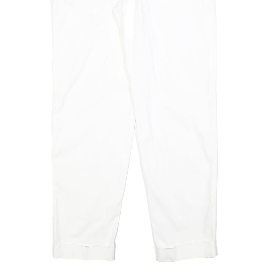 DOLCE & GABBANA Womens Cotton Blend White Slim Trousers W30 L29 Stylish Zip
