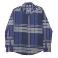 TOMMY HILFIGER Mens Blue & Grey Check Shirt L Cotton Blend Long Sleeve Button