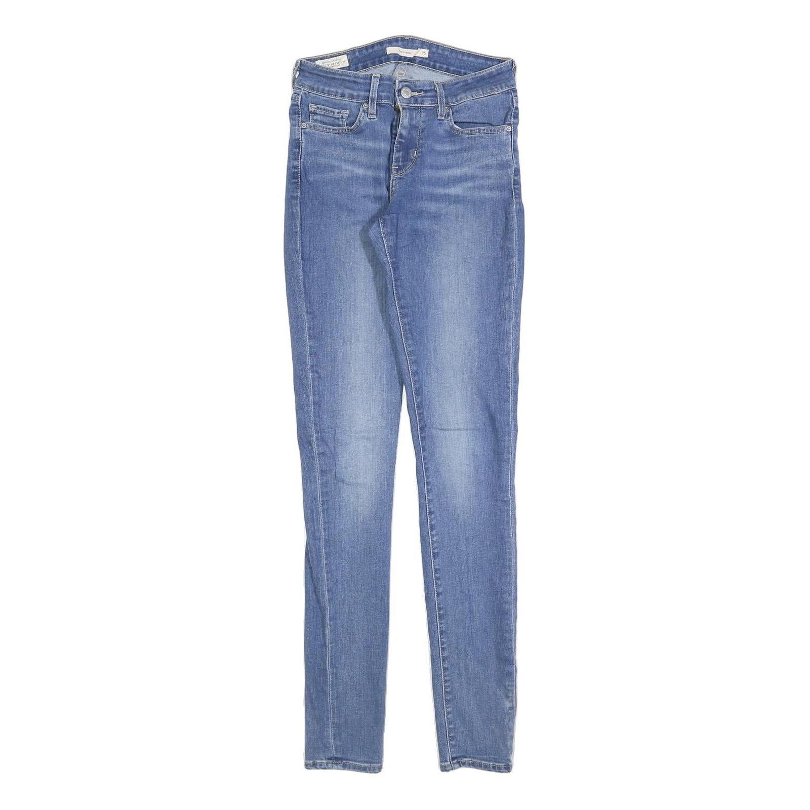 LEVI'S 711 Womens Slim Skinny Denim Light W25 L32 Stretch Cotton Blend Zip Jeans