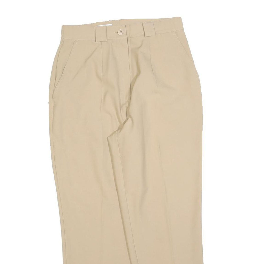 SPENGLER Womens Beige Regular Fit Straight Leg Trousers W27 L25 Polyester Zip